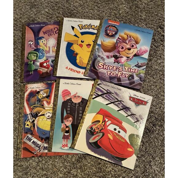 Disney Other - Lot of 6 Little Golden Books Disney Minions Cars Inside Out Pokémon Paw Patrol
